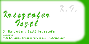 krisztofer isztl business card